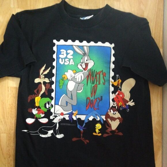 Vintage Looney Tunes Stamp Collection T-Shirt - Picture 1 of 8